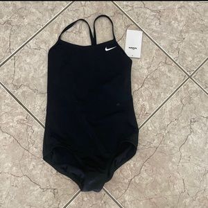 Nike Solid Skinny Strap One-Piece Swimsuit Swimwear Swim Racer New Child Girl